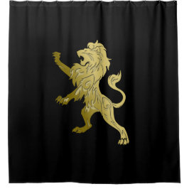 Golden Royal Lion Black Douchegordijn