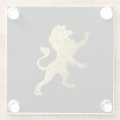 Golden Royal Lion Black Glazen Onderzetter (Achterkant)