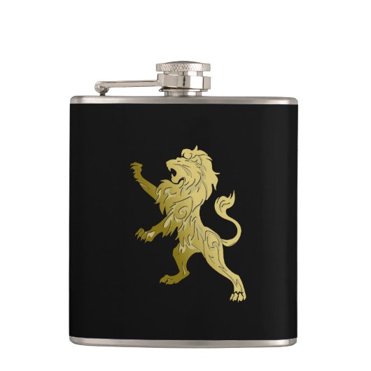 Golden Royal Lion Black Heupfles (Voorkant)