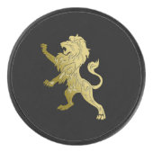 Golden Royal Lion Black Hockey Puck (Voorkant)