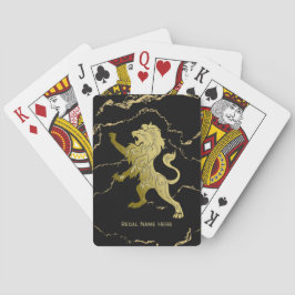 Golden Royal Lion Black Marble Personal Pokerkaarten