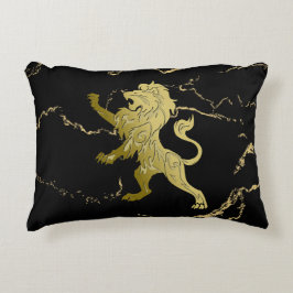 Golden Royal Lion Black Marmer Accent Kussen