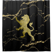Golden Royal Lion Black Marmer Douchegordijn (Voorkant)