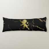 Golden Royal Lion Black Marmer Lichaamskussen (Voorkant)
