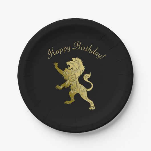 Golden Royal Lion Black Papieren Bordje (Voorkant)