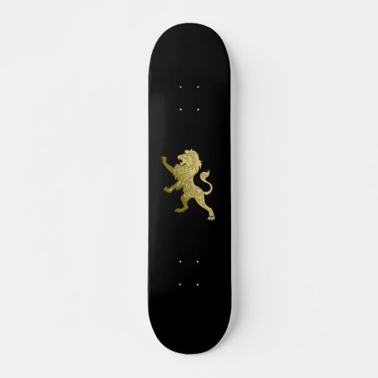 Golden Royal Lion Black Persoonlijk Skateboard (Voorkant)