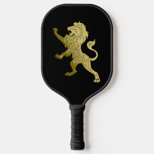 Golden Royal Lion Black Pickleball Paddle (Voorkant)