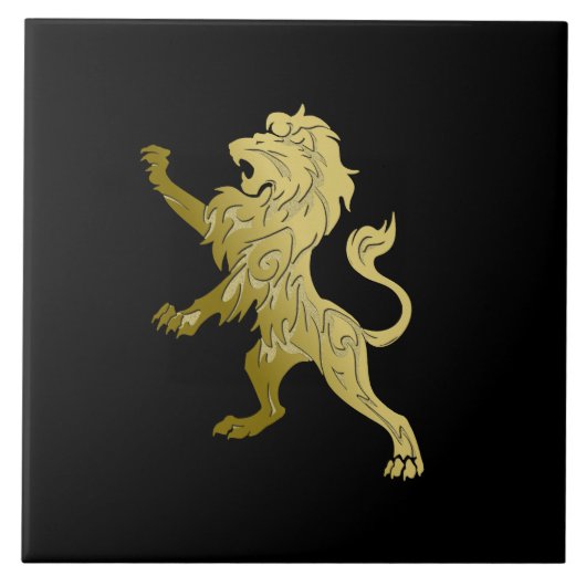 Golden Royal Lion Black Tegeltje (Voorkant)