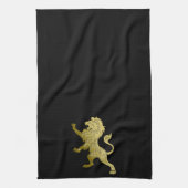 Golden Royal Lion Black Theedoek (Verticaal)