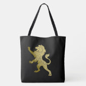 Golden Royal Lion Black Tote Bag (Achterkant)