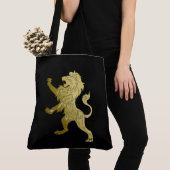 Golden Royal Lion Black Tote Bag (Dichtbij)