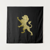 Golden Royal Lion Black Wandkleed (Voorkant)