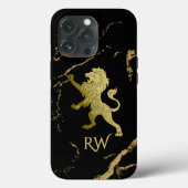 Golden Royal Lion Monogram Case-Mate iPhone Case (Achterkant)