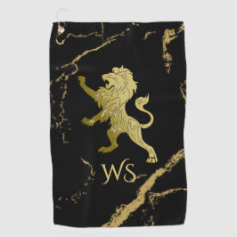 Golden Royal Lion Monogram Golfhanddoek