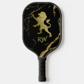 Golden Royal Lion Monogram Pickleball Paddle (Voorkant)