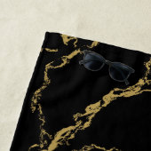 Golden Royal Lion Monogram Strandlaken (In situ)