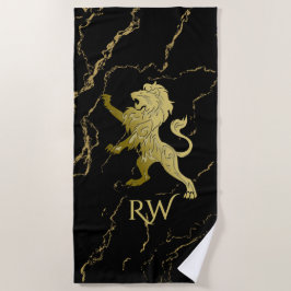 Golden Royal Lion Monogram Strandlaken