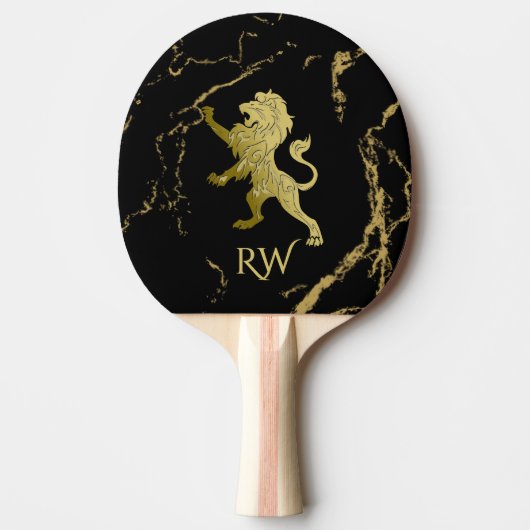 Golden Royal Lion Monogram Tafeltennisbatje (Voorkant)