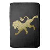 Golden Royal Lion op zwarte felicitatiedatum Badmat (Voorkant Verticaal)