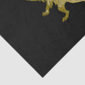 Golden Royal Lion op zwarte naam Tissuepapier (Detail)