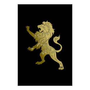 Golden Royal Lion Perfect Poster