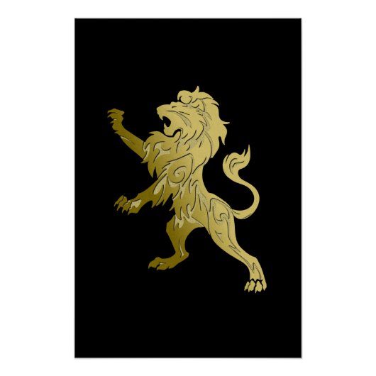 Golden Royal Lion Perfect Poster (Voorkant)