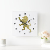 Golden Royal Lion Vierkante Klok (Huis)