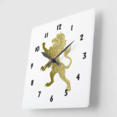 Golden Royal Lion Vierkante Klok (Hoek)