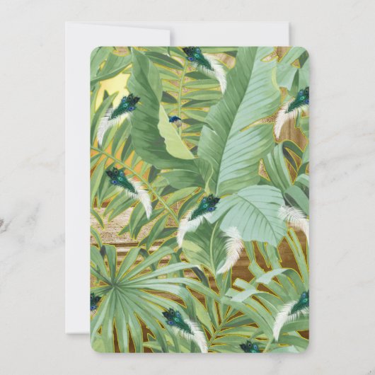 Golden Royal Peacock Feathers Kaart (Achterkant)