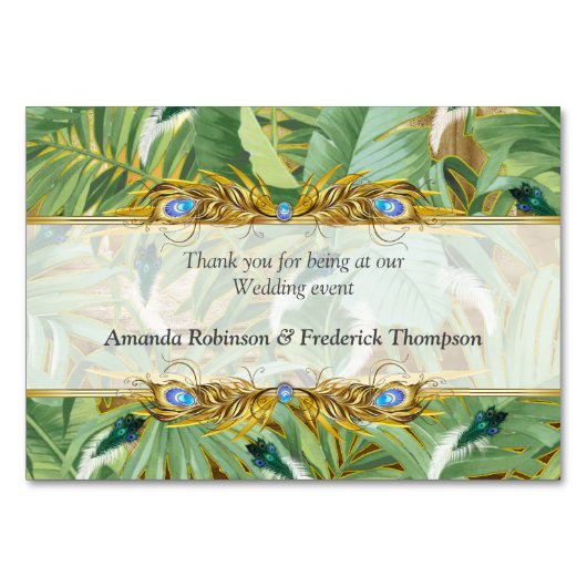 Golden Royal Peacock Feathers Kaart (Achterkant)