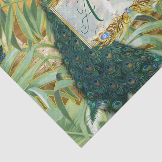 Golden Royal Peacock Feathers Tissuepapier (Detail)