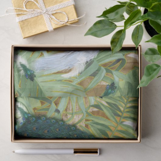 Golden Royal Peacock Feathers Tissuepapier (Geschenk)