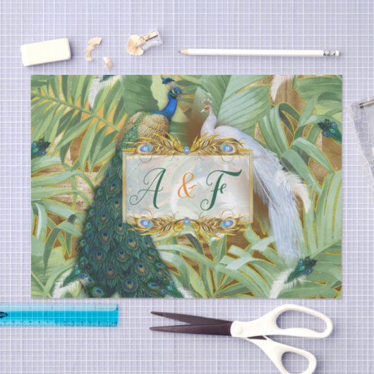 Golden Royal Peacock Feathers Tissuepapier (Craft)