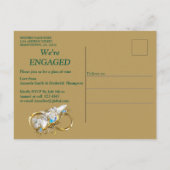 Golden Royal Peacock Feathers Uitnodiging Briefkaart (Achterkant)