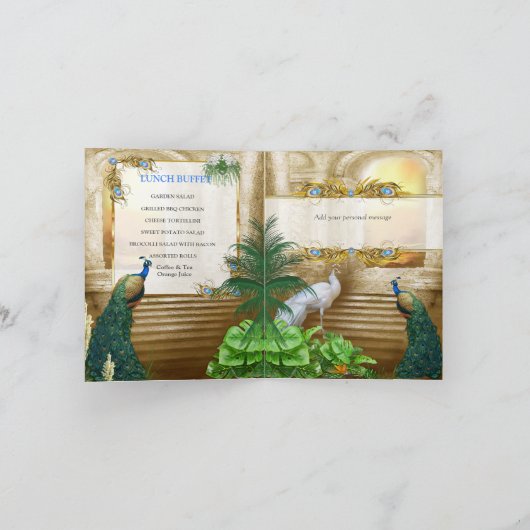 Golden Royal Peacock Tempel Dromen Paar Douche (Binnen)