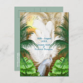 Golden Royal Peacock Temple Dreams Aankondigingskaart (Voorkant / Achterkant)