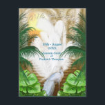 Golden Royal Peacock Temple Dreams Aankondigingskaart<br><div class="desc">Tropische fantasie tempel achtergrond met een witte pauw. Dit collectie wordt geleverd met een bijpassend gastenboek voor bruiloftsgasten</div>