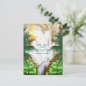 Golden Royal Peacock Temple Dreams Aankondigingskaart (Staand voorkant)