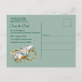 Golden Royal Peacock Temple Dreams Aankondigingskaart (Achterkant)