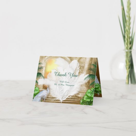 Golden Royal Peacock Temple Dreams Bedankkaart (Voorkant)