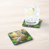 Golden Royal Peacock Temple Dreams Bier Onderzetter (Rechterzijde)