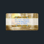 Golden Royal Peacock Temple Dreams Etiket<br><div class="desc">Exotische goudbladeren en juwelen-decor voor een bruiloft-collectie dat overeenkomt met dit ontwerp voor een bruiloft of een decor</div>