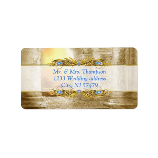 Golden Royal Peacock Temple Dreams Etiket (Voorkant)