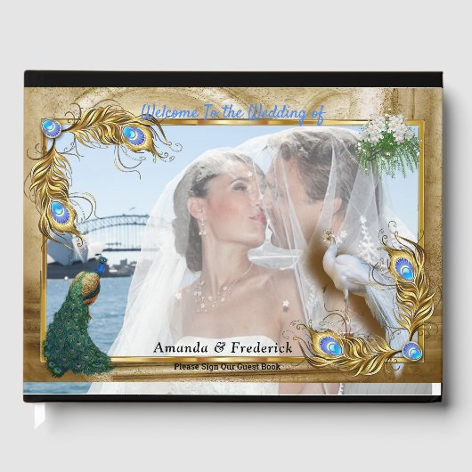 Golden Royal Peacock Temple Dreams Gastenboek (Voorkant)
