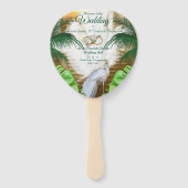 Golden Royal Peacock Temple Dreams Handwaaier (Voorkant)