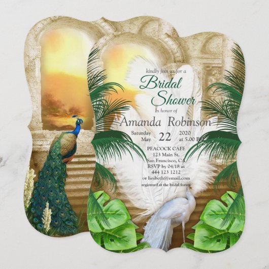 Golden Royal Peacock Temple Dreams Kaart (Voorkant / Achterkant)