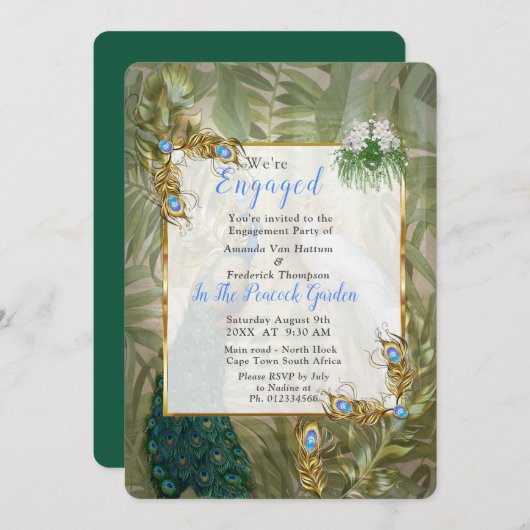 Golden Royal Peacock Temple Dreams Kaart (Voorkant / Achterkant)