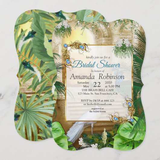 Golden Royal Peacock Temple Dreams Kaart (Voorkant / Achterkant)