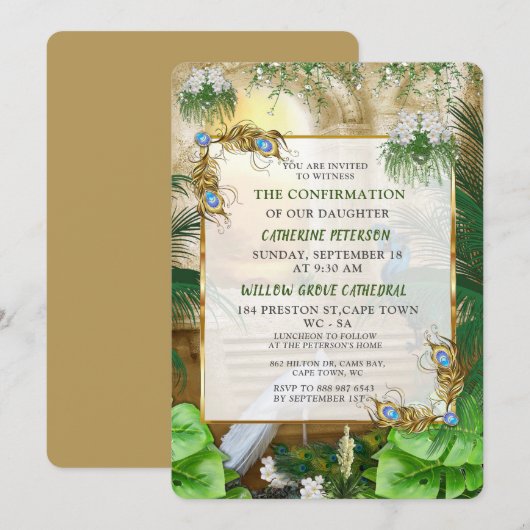 Golden Royal Peacock Temple Dreams Kaart (Voorkant / Achterkant)