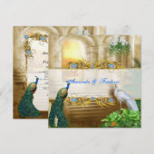 Golden Royal Peacock Temple Dreams Notitiekaartje (Voorkant / Achterkant)